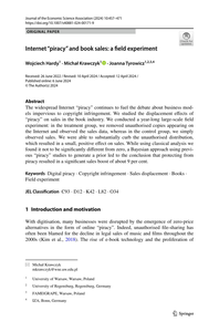 Internet Piracy And Book Sales A Field Experiment cover