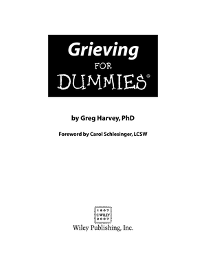 Grieving For Dummies  Pdfdrive  cover image.