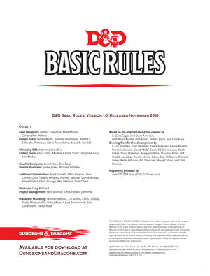 D&D Basic Rules - 2018 cover image.