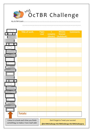 My OcTBR Challenge Sheet cover image.