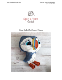 Oona the Puffin crochet pattern cover