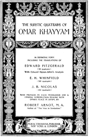 The Sufistic Quatrains of Omar Khayyam cover image.