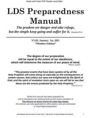 LDS Preparedness Manual cover image.