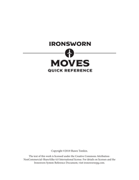 Ironsworn Moves Reference cover