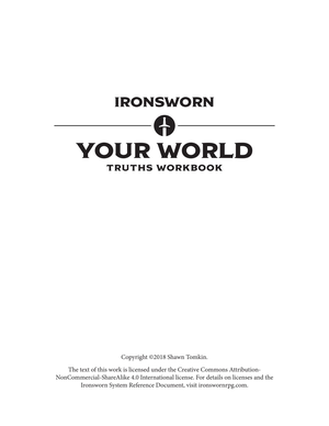Ironsworn World Workbook cover image.