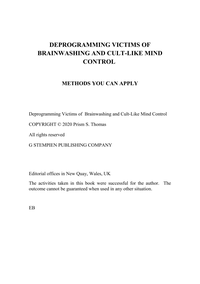 Deprogramming Victims Of Brainwashing And Cult Like Mind Con cover