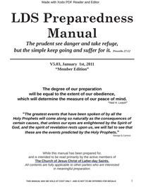 LDS Preparedness Manual cover