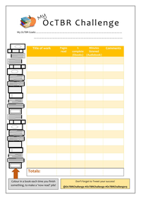 My OcTBR Challenge Sheet cover