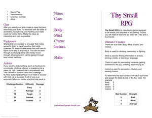 The Small Rpg Trifold   Unknown cover image.