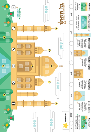 Artisans Of The Taj Mahal Player Sheet A4 Size  Full Colour Version cover image.