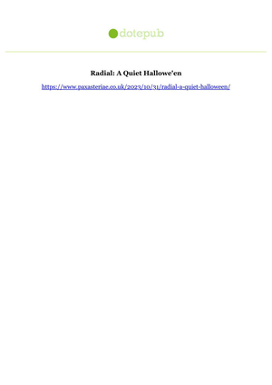 Radial: A Quiet Hallowe'en cover image.