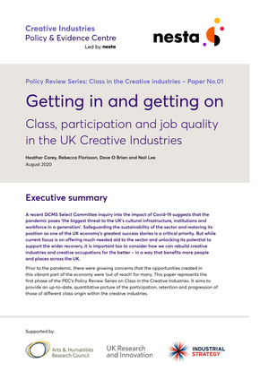 Class In The Creative Industries Summary cover image.